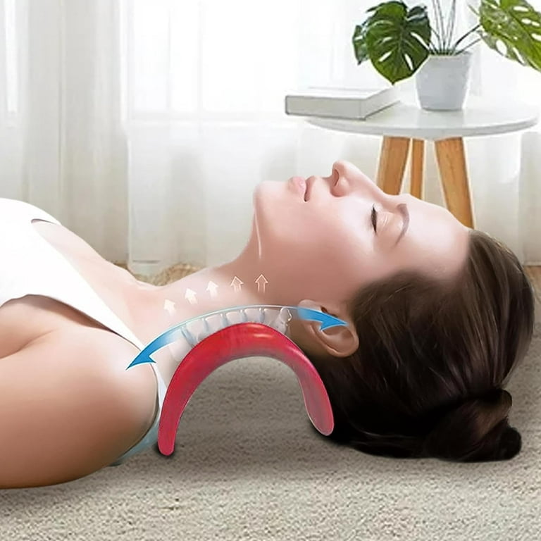 Octifie Odorless Neck Stretcher for Neck Pain Relief, Ergonomic Neck Cloud Cervical Traction Device Chiropractic Pillow for Spine Alignment, Neck