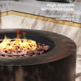 thumbnail image 6 of UPHA 42-inch Outdoor Propane Round Fire Pit Table 50000 BTU Iron Gas FirePit for Outside Patio with Tank Cover, Removable Lid, Lava Rocks, Rain Cover, Brown, 6 of 10