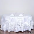 thumbnail image 2 of BalsaCircle 120" Round Large Raised Roses Lamour Satin Tablecloth White, 2 of 3