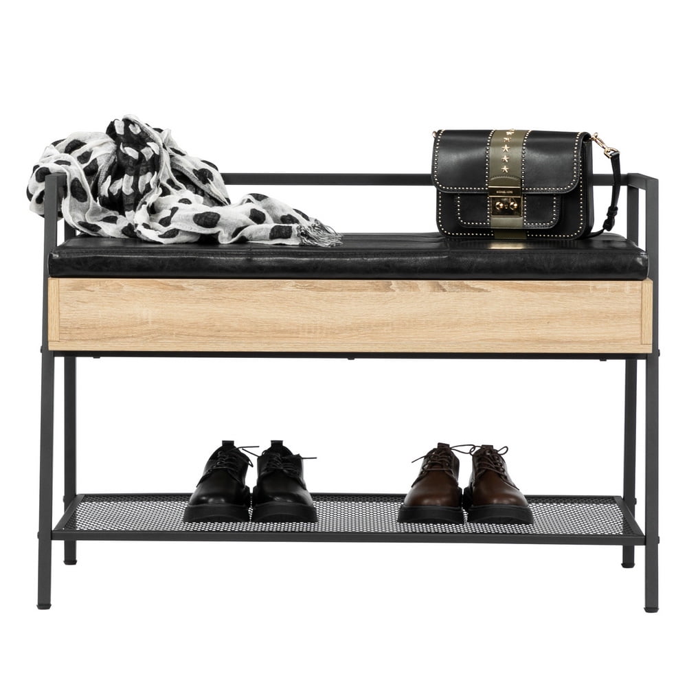 Private Jungle Shoe Rack, Shoe Bench with Storage and Armrest for Entryway Hallway, Industrial Industrial Shoe Stool for Home Office, White Oak Private Jungle Shoe Rack, Shoe Bench with Storage and Armrest for Entryway Hallway, Industrial Industrial Shoe Stool for Home Office, White Oak
