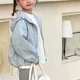 thumbnail image 5 of Little Kid Girls Sun Lightweight Outerwear Loose Fit Pure Color Top For Daily Wear Ages 2 16 Lined Girls Tops Toddler Girl Warm Tops Swimsuit X Sleeve Girl Skeleton Top Undershirt 3-4 Years Blue, 5 of 9