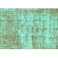 thumbnail image 1 of Ahgly Company Machine Washable Indoor Rectangle Abstract Turquoise Blue Modern Area Rugs, 2' x 4', 1 of 4