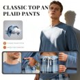 thumbnail image 4 of Vulcanodon Mens Pajama Sets, Soft Lounge Pajama for Men Long Sleeve Cozy Sleepwear with Pockets（DARK NAVY MEL./DARK BLUE PLAID, 2XL）, 4 of 6