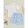 thumbnail image 6 of BemeyourBBs Toddler Baby Boy 4th of July Outfits Patriot Fourth of July Summer Independence Day Clothes Short Sleeve American Flag Embroidery Button Lapel Shirt Plaid Shorts Set, 6 of 9