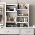 thumbnail image 5 of Aukfa Makeup Vanity Set with Mirror & Open Shelves, LED Vanity Desk, White, 5 of 7