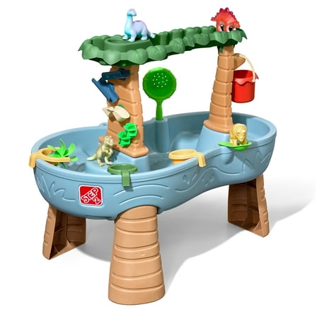Step2 Dino Showers Multi-Color Plastic Water Table for Toddlers with 13-Piece Playset