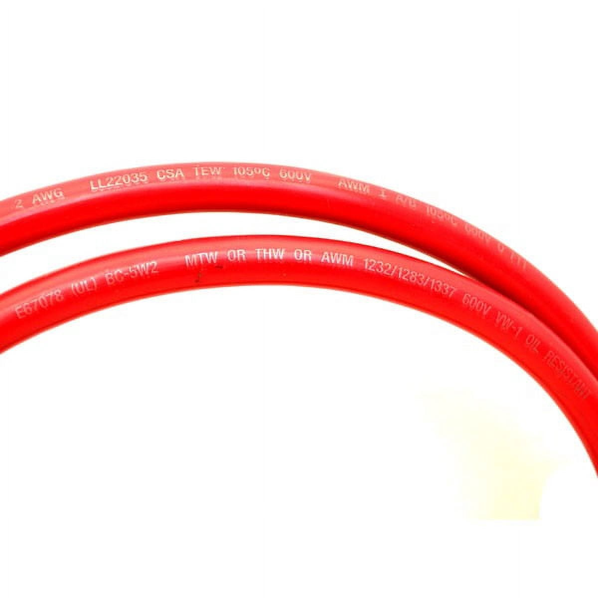 Boat Battery Cable Red | 2 AWG 66 Inch Tinned 600V
