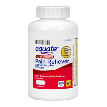 Equate Extra Strength Pain Reliever Acetaminophen Caplets, 500mg, Pain Reliever/Fever Reducer, 500 Count, Compare to Tylenol® Extra Strength Active Ingredient