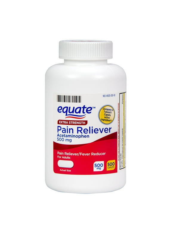 Equate Extra Strength Acetaminophen Caplets, 500 mg, 500 Count