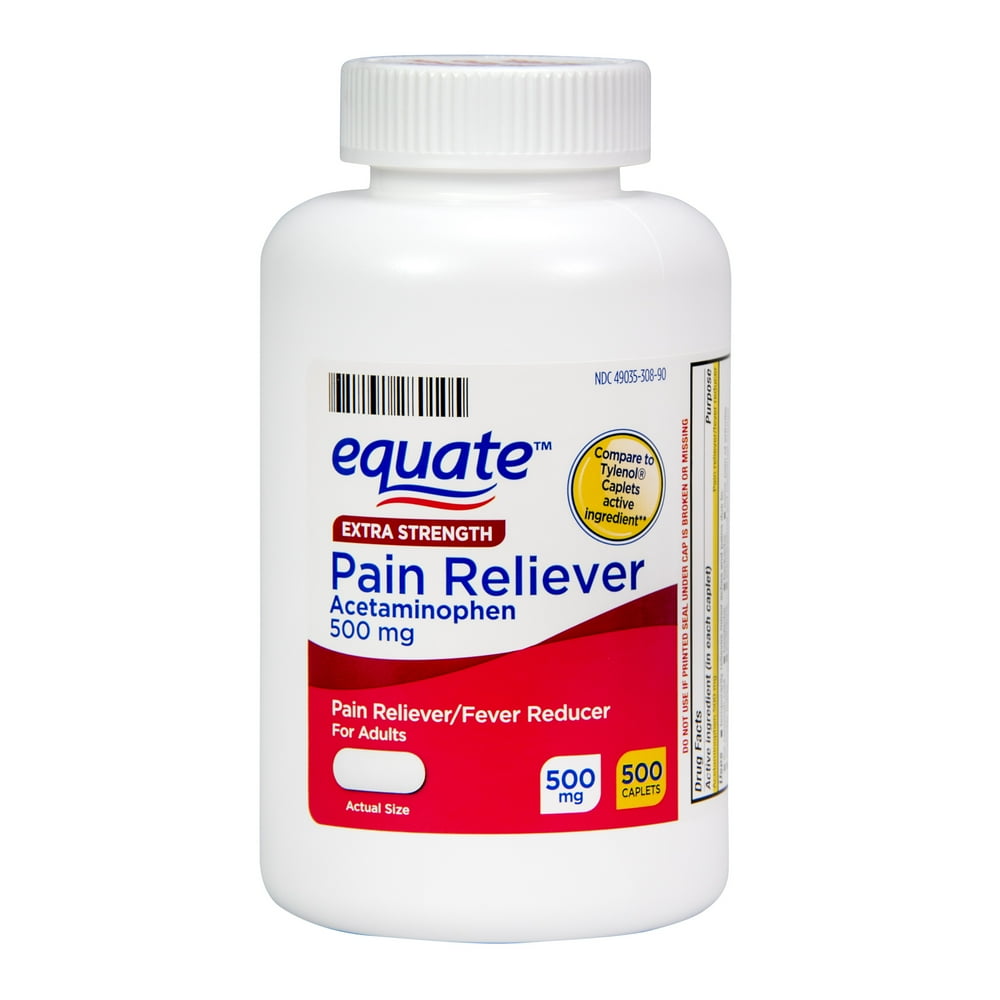 Equate Extra Strength Acetaminophen Caplets, 500 mg, 500 Count