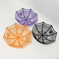 thumbnail image 1 of Cuenco de telaraña para Halloween, 1/3 piezas, negro, naranja, Morado, plato de fruta, paquete de cesta de dulces, decoración de truco o trato para Halloween, 1 of 4