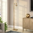 thumbnail image 6 of HomeRoots 67" Brass Reading Floor Lamp With Clear Transparent Glass Drum Shade, 6 of 10