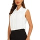 thumbnail image 4 of INSPIRAR CHIC Blusas de Trabajo para Mujeres, Mono sin Mangas, Camisa con Botones, 2XL Blanca, 4 of 6