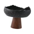 thumbnail image 2 of deevoka Ceramic Dessert Plate Serving Bowl Irregular Decorative Japanese Appetizer Plate Black, 2 of 9