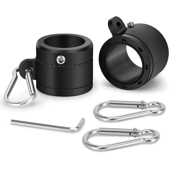 2 Pack Flag Pole Rings,360° Rotating Anti Wrap Flag Mounting Ring,Spinning Flag Pole Kit with Carabiner for 0.75-1.02 Inch Diameter Flagpole(Black)