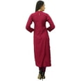 thumbnail image 5 of Bimba Women Full Sleeve Straight Kurta Ethnic Rayon Kurti Plain Long Tunic, 5 of 7