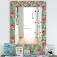 thumbnail image 2 of DESIGN ART Designart 'Green Flowers 1' Traditional Mirror - Frameless Printed Wall Mirror 23.7 in. wide x 31.5 in. high, 2 of 5
