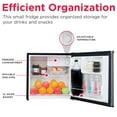thumbnail image 4 of 1.6 Cu Ft Retro Compact Refrigerator, Platinum Mini Fridge with Chrome Trim for Bedroom, Dorm, Office, Apartment, 4 of 10
