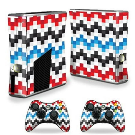 MightySkins XBOX360S-Aztec Blocks Skin Decal Wrap Cover for Xbox 360 S Slim Plus 2 Controllers - Aztec Blocks Each Microsoft Xbox 360 S Slim Skin kit is printed with super-high resolution graphics with a ultra finish. All skins are protected with MightyShield. This laminate protects from scratching  fading  peeling and most importantly leaves no sticky mess guaranteed. Our patented advanced air-release vinyl guarantees a perfect installation everytime. When you are ready to change your skin removal is a snap  no sticky mess or gooey residue for over 4 years. This is a 8 piece vinyl skin kit. It covers the Microsoft Xbox 360 S Slim console and 2 controllers. You can t go wrong with a MightySkin. Features Skin Decal Wrap Cover for Xbox 360 S Slim Plus 2 Controllers Microsoft Xbox 360 S decal skin Microsoft Xbox 360 S case Microsoft Xbox 360 S skin Microsoft Xbox 360 S cover Microsoft Xbox 360 S decal Add style to your Microsoft Xbox 360 S Slim Quick and easy to apply Protect your Microsoft Xbox 360 S Slim from dings and scratchesSpecifications Design: Aztec Blocks Compatible Brand: Microsoft Compatible Model: Xbox 360 Slim Console - SKU: VSNS60545