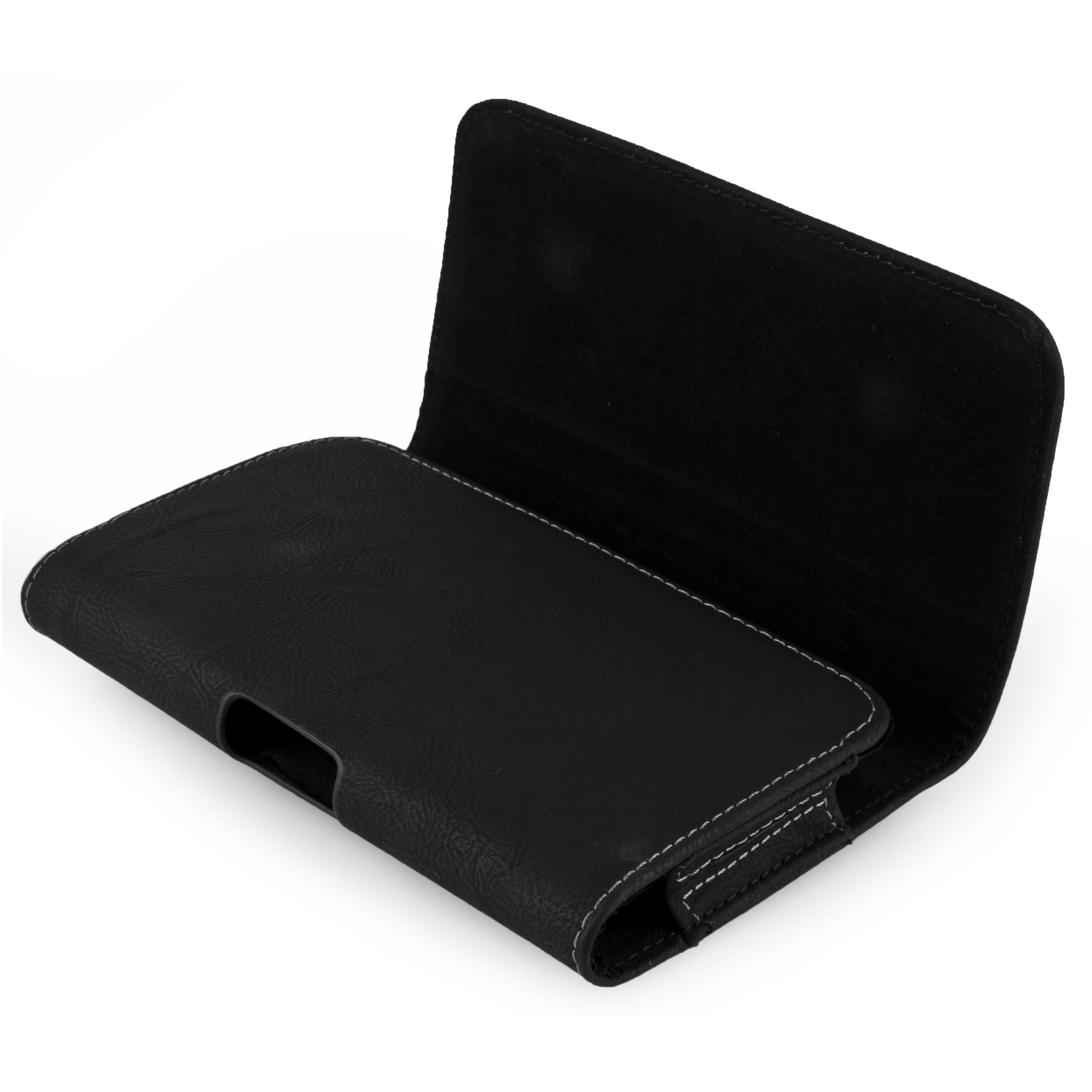 Durable And Slim Vegan Leather Matte Phone Case For Google Pixel 3 / 2 / 1 With Classic Design, Dedicated Belt Clip, And Belt Loop (Black)