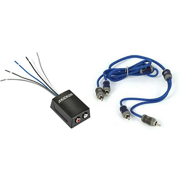 Kicker 46KISLOC2 K-Series Stereo Line-Output Converter w/ Remote Turn-On Output & 46KI21 1 Meter 2-Channel Signal Cable