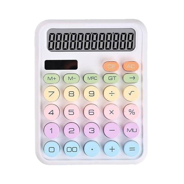 Calculadora de Escritorio, Pantalla LCD Grande, Botones Coloridos, con Energía Solar y a Batería, Pantalla de 12 Dígitos, para Uso en Oficina, Escuela y Hogar