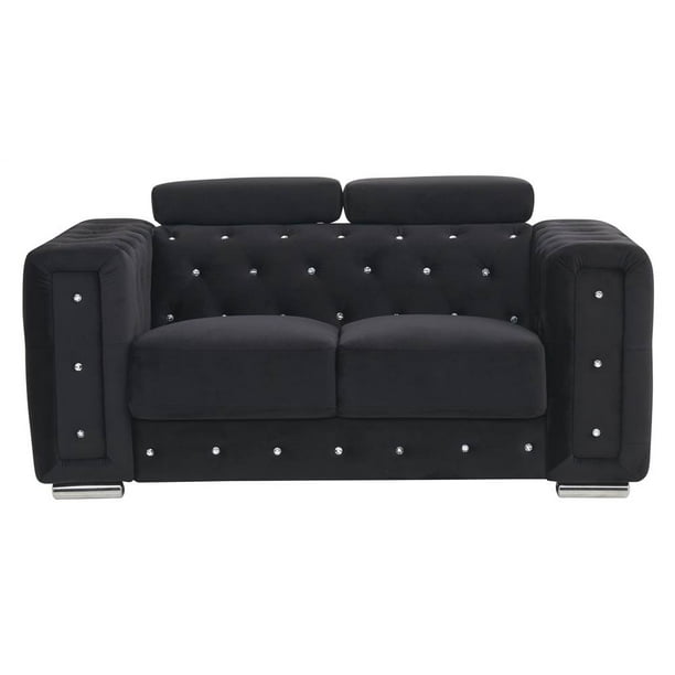 Modern Loveseat in Black