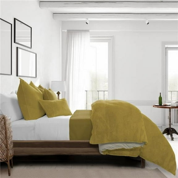 Vanessa Comforter & 2 Pillow Shams Set, Curry - Super Queen Size - 3 Piece