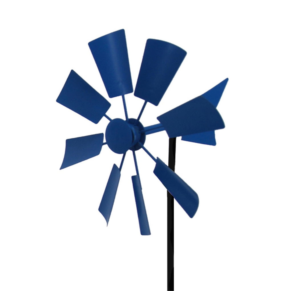 Windmill Garden Iron Rotating Wind Spinner Outdoor Weather Vane Yard