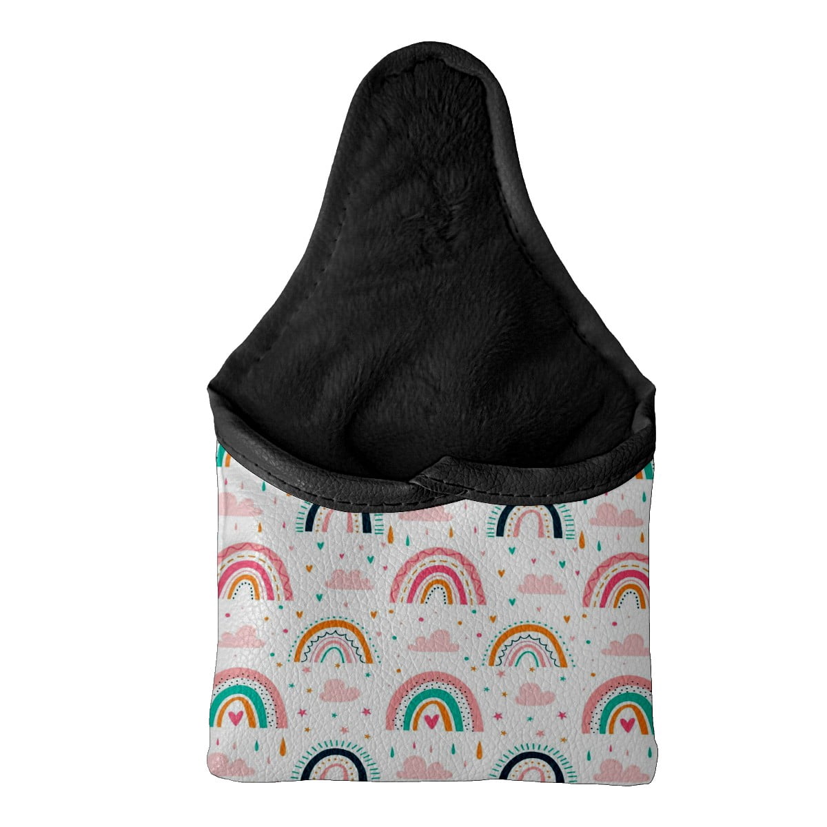 Golf Mallet Putter Cover Premium Leather Golf Putter Head Cover with Magnetic Closure, Golf Cover for Men and Women Rainbow Pattern