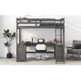 thumbnail image 6 of CoSoTower Full Size Loft Bed with U-Shaped Desk, Drawers and Storage Shelves, Antique Brown, 6 of 9