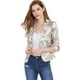 thumbnail image 2 of Chaqueta abierta de la chaqueta del traje de la cosecha del trabajo de la oficina del frente de las mujeres Beige-Floral XL, 2 of 6