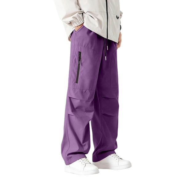 Big & Tall Mens Hiking Cargo Pants Water Resistant Multi-Pockets Elastic Waist Fishing Climbing Trousers Fathers Gift