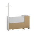 Ameriwood Home Charli Storage Bench and Coat Rack, Dove Gray