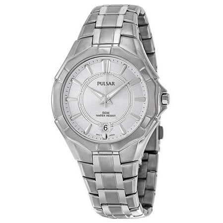 Pulsar PS9097 Men's Dress Silver Dial Stainless Steel Bracelet Watch