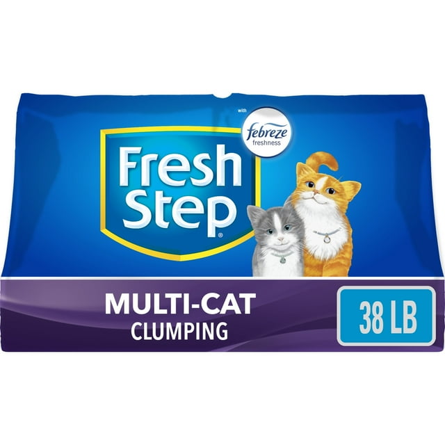Fresh Step MultiCat Scented Litter with the Power of Febreze Clumping Cat Litter 38 lbs
