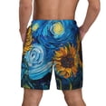 thumbnail image 2 of Lsque Mens Swim Trunks Starry Night Sunflower Field Pattern - Bathing Suit Compression Liner - Beach Swim Shorts Swimwear - (S-3XL) - Stretch Quick Dry -Medium, 2 of 9