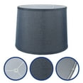thumbnail image 1 of AURARMLET Abat-Jour Rond Suspendu en Lin Bleu avec Diffusion de Lumière 1Ensemble, 1 of 5