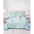 thumbnail image 2 of Twin XL Quilt Bedding Set, Teal Blue Seahorse Coastal Reversible Summer Quilt 3 Pieces, Beach Watercolor Sea Ocean Nautical Lightweight Bedspreads Coverlets with 2 Pillow Shams for All Seasons, 2 of 5