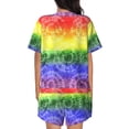 thumbnail image 3 of Lsque Colorful Tie Dye Women's Short-Sleeved Pajama Set - 2 Piece Soft and Lightweight Sleepwear Set-XX-Large, 3 of 9