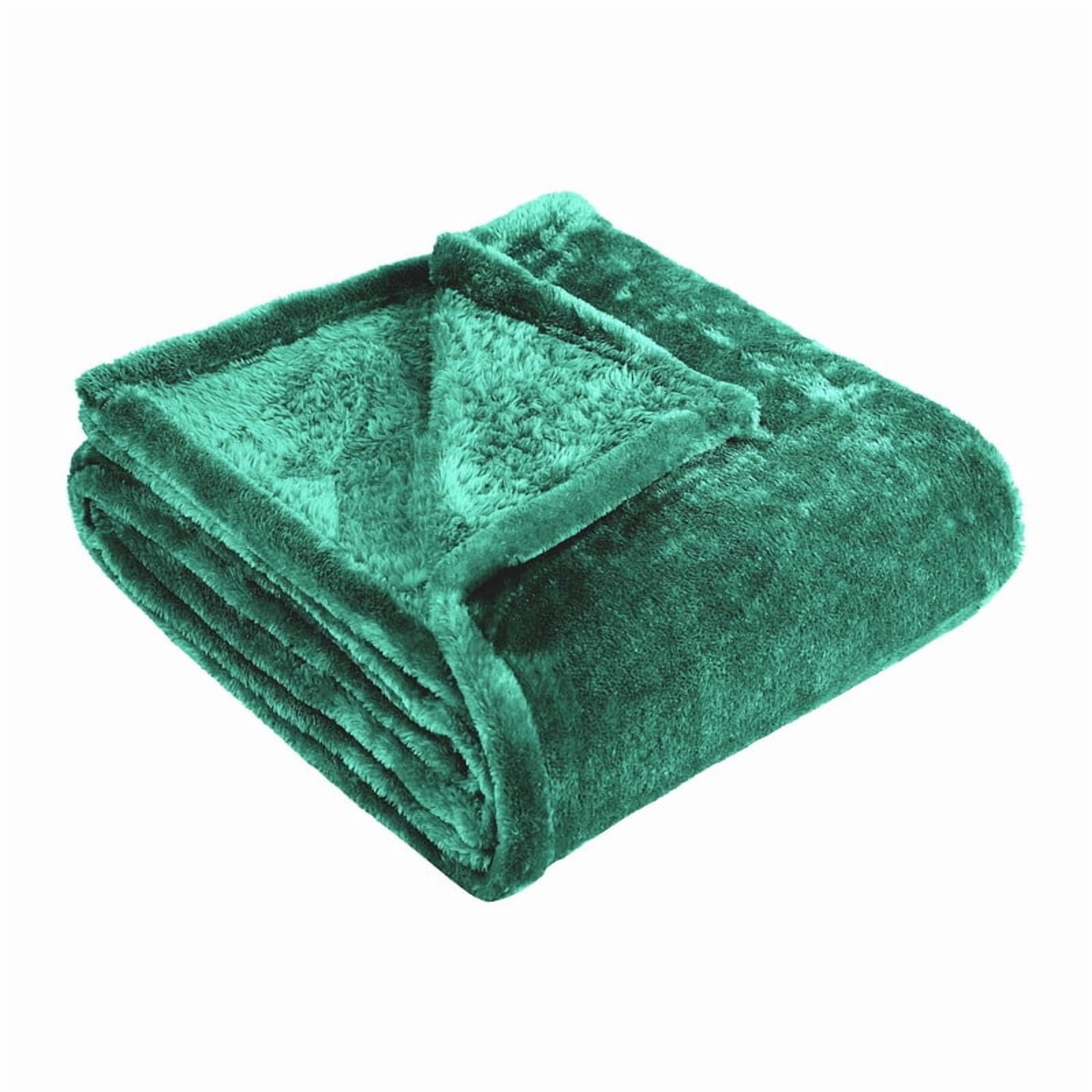 Superior Super Soft Plush Fleece Blanket 50" x 70", Bed & Couch Blankets, Throw XL, Evergreen