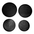 thumbnail image 1 of 4pcs Wooden Tray Slip Resistant Spill Proof Durable Safe Multifunctional Round Serving Tray for Restaurant Black, 1 of 14