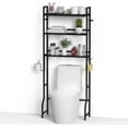 thumbnail image 6 of Over The Toilet Rack 3 Tier Bathroom Shelf Over Toilet Storage Organizer Freestanding Above Toilet Storage Rack with Metal Frame and Hook Bathroom Over Toilet Storage Stand Black, 6 of 8