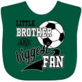 thumbnail image 3 of Inktastic Little Brother and Biggest Fan Soccer Player Boys Baby Bib, 3 of 4