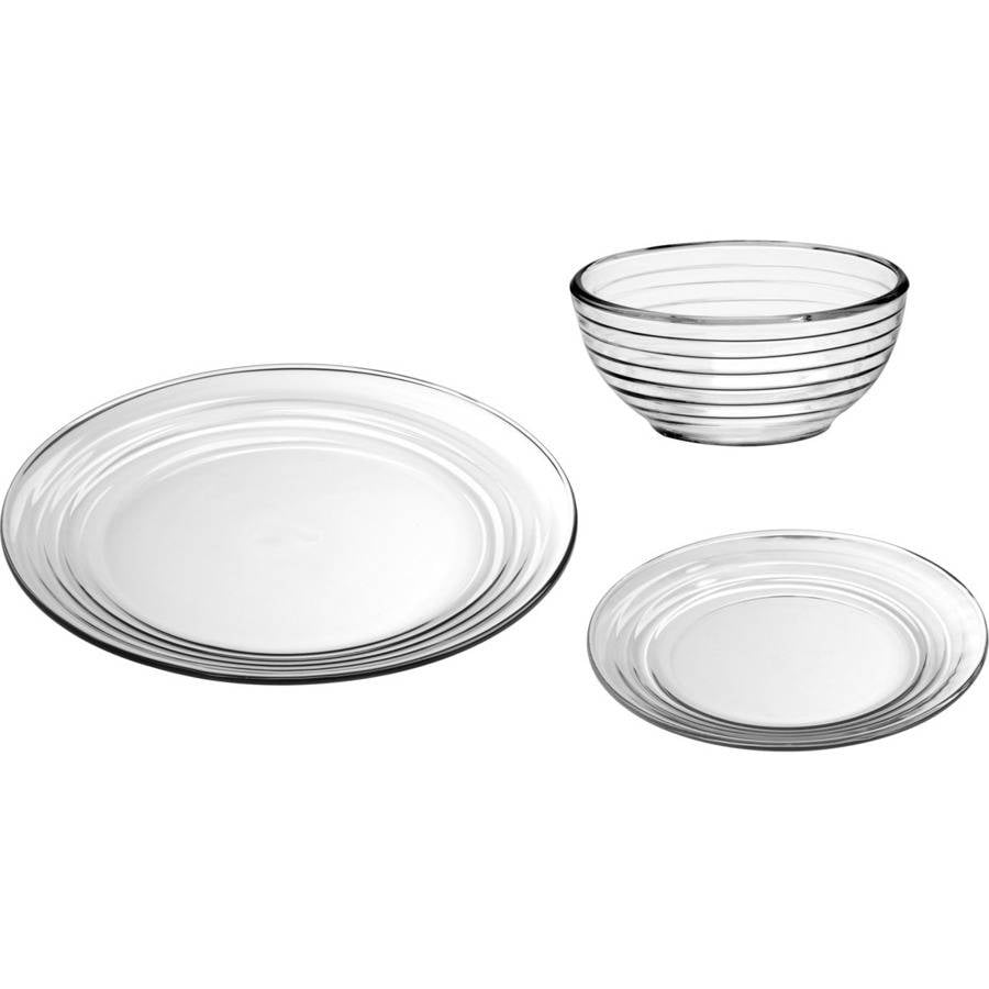 Libbey Hoops 12Piece Glass Dinnerware Set