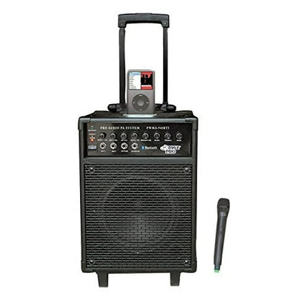 PYLE PWMA940BTI - VHF Wireless Portable PA Speaker System with Microphone, 30 Pin iPod Dock, Bluetooth Wireless (600 Watt MAX)