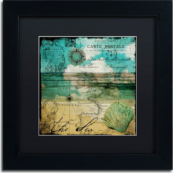 Trademark Fine Art "Ocean Clouds II" Canvas Art by Color Bakery, Black Matte, Black Frame