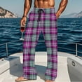 thumbnail image 2 of Diufon Mens Plaid Pajama Pants Soft Plus Size Elastic Waist Wide Leg Pant Casual Loose Trousers with Pockets, 2 of 7