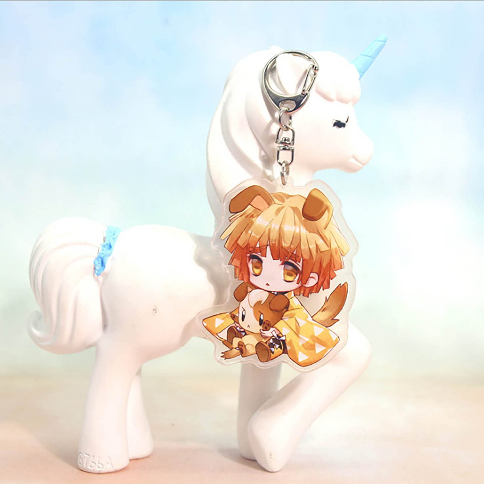 ZILEFSILK Cute Anime Demon Slayer Acrylic Figure Keychain Set Vision  Cosplay Stand Merch For Girls