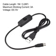 thumbnail image 3 of Uxcell USB Cable with ON/Off Switch USB Male to Type-C Male Extension Cord 1M Black, 3 of 5